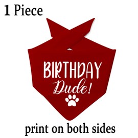 JXGZSO 1 Piece Birthday Dude Dog Bandana Dog Birthday Party Dog Scarf (Birthday Dude Dog CA)