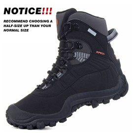XPETI Men’s Thermator Mid-Rise Waterproof Hiking Boot Insulated Non-Slip Black 10