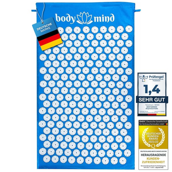 Acupressure Mat Yogi Nail Mat Relaxation and Massage Mat Acupuncture Mat for Relaxing Body and Mind with 7,140 Tips (Size L (75 x 42 cm) with Cushion)