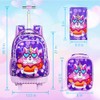 gxtvo 3PCS Kids Rolling Backpack for Girls,Cute School Bag with