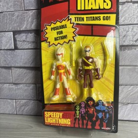 Bandai Teen Titans Go! Speedy & Lightning 3.5" Poseable Figures Bow Arrow Bandai