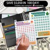 100 Envelope Money Saving Challenge Binder, PU Leathers A5 Money