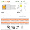 CBconcept UL-Listed, G9 LED Light Bulb, 2-Pack, Epistar COB 1.7