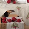 SARO LIFESTYLE 60041.N1654B Holly Collection Christmas Tree Embroidered Table Runner,