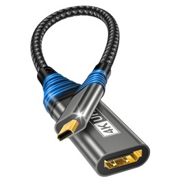 Micro HDMI to HDMI Adapter,4K@60Hz 3D 1080P Type D to A Adapter Cable Supports Ethernet,3D,HDR and ARC,Micro HDMI to HDMI Compatible with Raspberry Pi 5/4,Hero,Cameras A6300 A6400,Yoga,ODROID