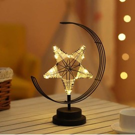 LED Moon Light | Table Lamp | Decorative Star Lamp | Decorative Ball Lamp | Office & Home Decor | Battery Operated Bedroom Light Night | Magic Moon Night Light | Starry Night Lamp (Moonlit Night)