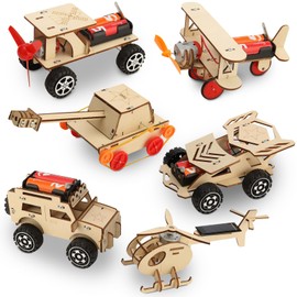 6 in 1 STEM Kits for Kids Age 8-12 Model Car Planes Kits STEM Projects Building Kits Wood Crafts 3D Puzzles Science Kids Ages 8-13 Teen Birthday Gifts Boy Toys 7 8 9 10 11 12 13 Year Old Girls