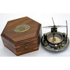 Nautical Antique Gilbert Brass Decorative Sundial Compass with Rose Wood