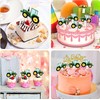 42Pcs Green Tractor Cupcake Toppers Farm Tractor Truck Card, Dessert
