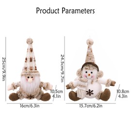 Qixuer Christmas Tree Decorations, Pack of 2 Christmas Tree Decorations, Christmas Tree Decoration, Santa Claus Christmas Pendant, Christmas Pendant Decoration, Knitted Pendant