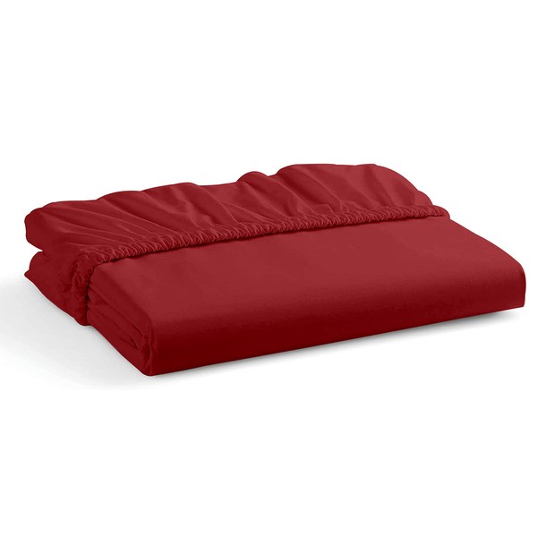 Fitted bed Sheet 40CM Extra Deep Red Super King Bed