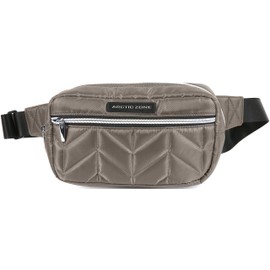 Arctic Zone Quilted Insulated Crossbody and Belt Bag Lunch Pack, Warm Gray, 10" L x 1.5" W x 6.25" H, Belt Bag