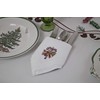Set of 4 Embroidered Holiday Candy Canes on White Napkins