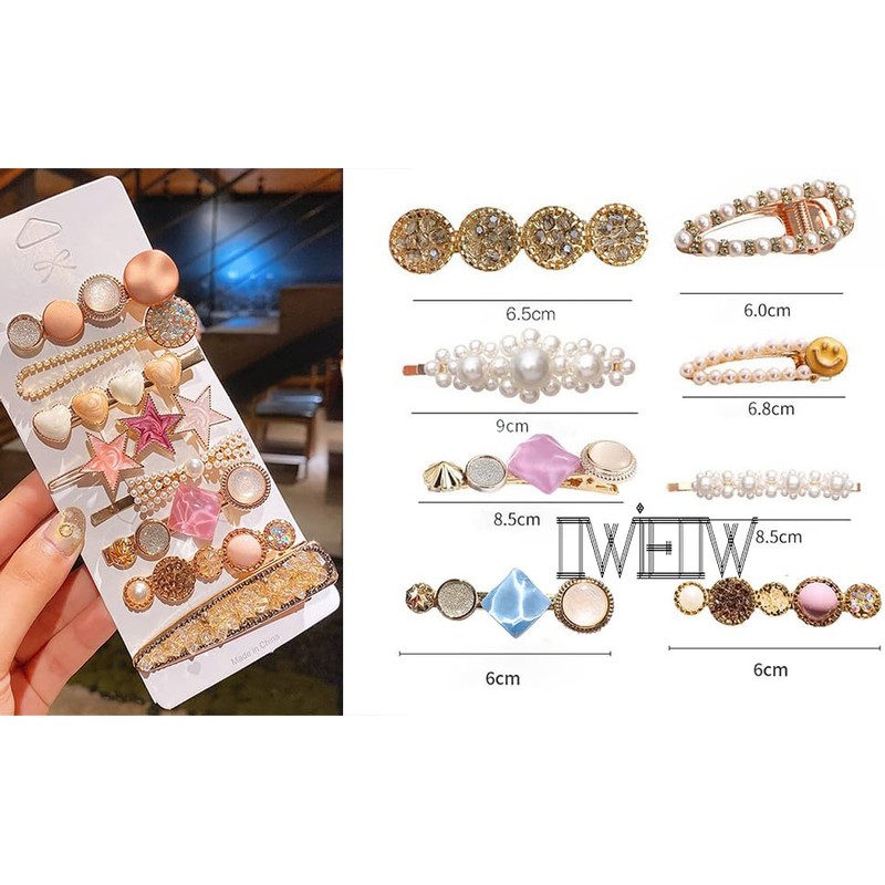 OWIEOW Hair Pin Pearl Barrette, Set of 8, Hair Clips,