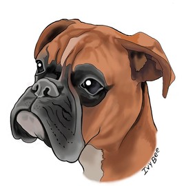 Ivybee Decals Boxer Dog Breed Color Printed Vinyl Decal 2 Inches