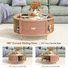 Round Coffee Table, 31.5" Fluted Center Table with Storage, Lift-Top