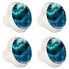 NEWzone 4 Pack Drawer Knobs Blue Marble Agate Cabinet Knobs