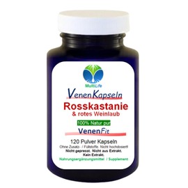 Horse Chestnut Veins Fit + Vine Leaves 120 Capsules "When Water In Your Legs" Tired, Swollen, Exhausted, Heavy Legs [Without Additives] 27337-120