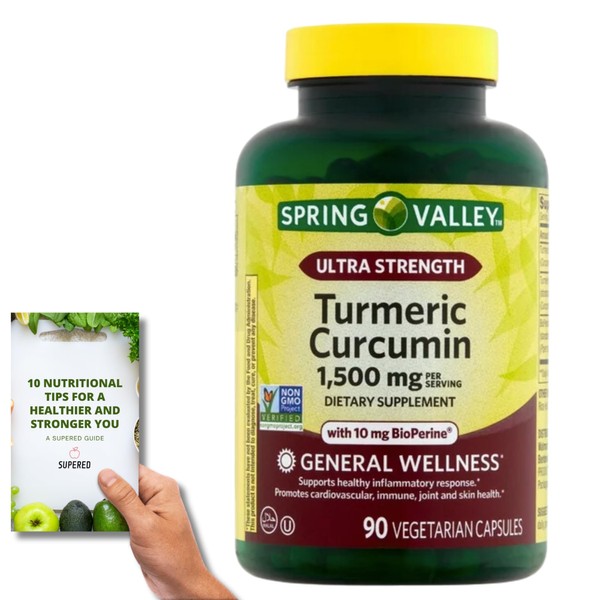 SupeRed Spring Valley Turmeric Curcumin Ultra Strength - 90 Count,