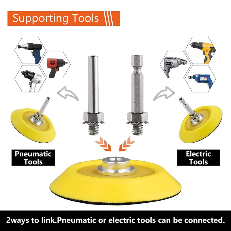Tshya 3 inch Drill Polishing Kit Buffer Sanding Attachment Car