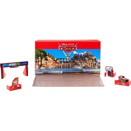 Cars 2 Caja regalo 5 coches metálicos de juguete, caja se transforma, juguete para niños +3 años (Mattel HFN82)