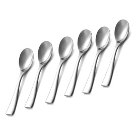 Coffee Spoons, Pack of 6 Premium Stainless Steel Tea Spoons, Highly Polished, Spoon with Modern and Elegant Design, Espresso Spoon, Dessert Spoon, Dishwasher Safe, Length 13.5 cm (5.32 Inches)