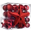 WeRChristmas 42-Piece Shatterproof Baubles Decoration Pack with Tree Topper &