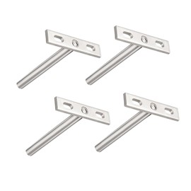 TA-VIGOR 4Pcs Floating Shelf Brackets, 4 Inch Hidden Blind Support, Solid Steel Invisible Shelf Support for Wall Mounted Decoration Wooden Floating Shelves
