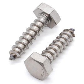 Glvaner (20 pcs) 1/4" x 1-1/4" Stainless Steel Hex Head Lag Bolts, Hexagonal Head Lag Screws, 304 Stainless Steel 18-8, Secure Hold for Wood