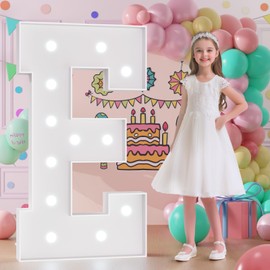 Bugame Light Up Letters, Marquee Letters 4 Feet Tall with Cool White Light, Large Letters for Party Baby Shower Wedding Event Graduation, Marry Me Light Up Letters 4ft Marquee Light Up Letters E