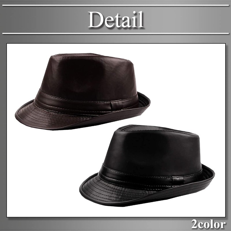 BUZZxSELECTION CAP144 Men's Hat, Leather Hat, Medium Fold Design, Faux