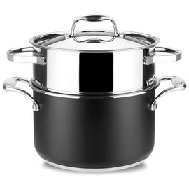 MAGEFESA Prisma – 7.9-inch Steam Pot with lid, made of 18/10 stainless steel, for all types of stovetops, including Induction, Dishwasher and Oven Safe up to 392ºF
