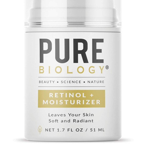 Pure Biology Premium Retinol Cream for Face, Clinically Proven Pepha-Tight, Retinol 15D & Hyaluronic Acid Day & Night Cream Face Moisturizer, Face Cream, Anti Aging Wrinkle Cream for Face, Women & Me