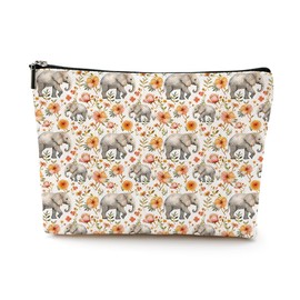 Cute Elephant Cosmetic Bag Elephant Stuff Merch Makeup Bag Funny Elephant Lover Gifts for Women Animal Lovers Grandma Elephant Accessories Makeup Pouch Birthday Mothers Day Christmas Friendship Gifts