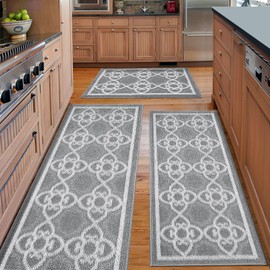 Kitchen Rug Sets 3 Piece with Runner,Farmhouse Kitchen Runner Rugs Non Skid Washable,Waterproof Kitchen Rugs and Mats,Washable Kitchen Rugs for Bathroom Entryway Indoor Front Door Laundry