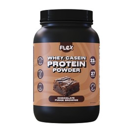 Flex Brands Whey Protein Powder, Chocolate Fudge Brownie | Low Net Carbs, Gluten Free, No Sugar Added | 2 Lb - 27 Servings