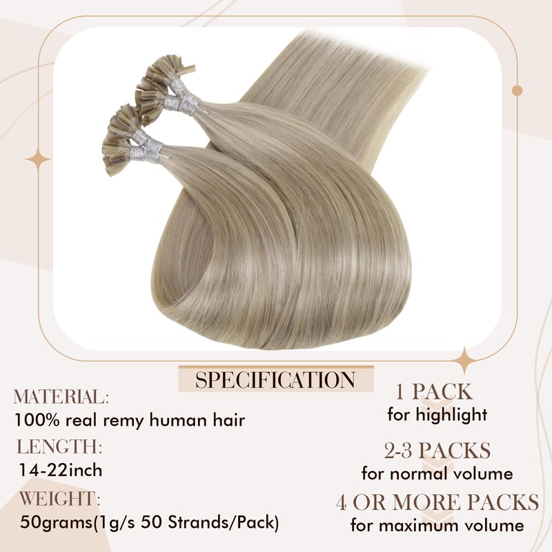 Hetto Remy Extensions Bondings Real Hair Blonde Bondings Real Hair