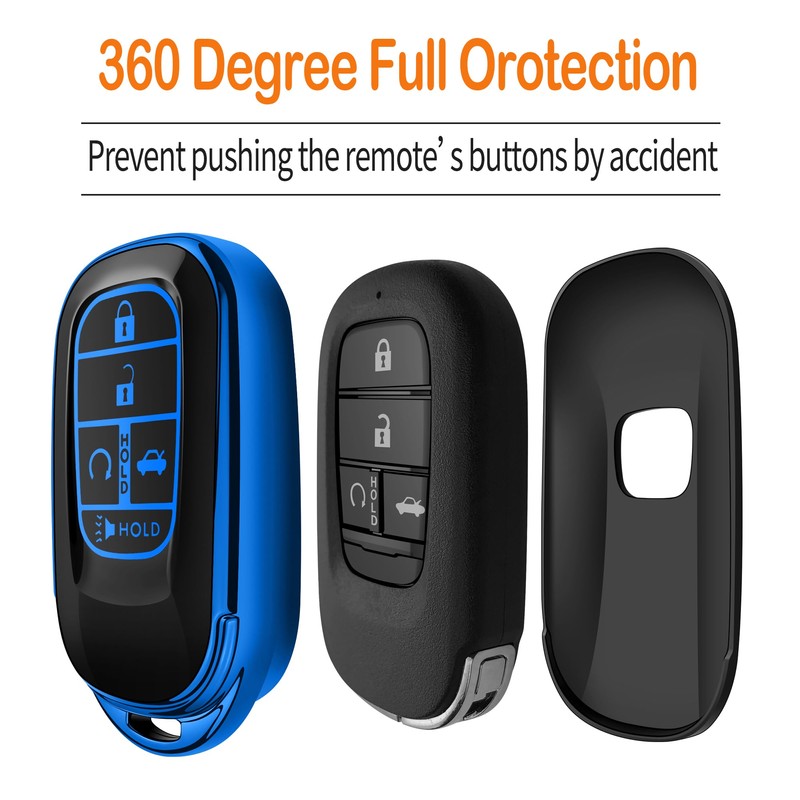 Sindeda for Honda Key Fob Cover with Keychain Soft Full