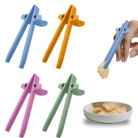 DWEHSHIELD 4 PCS Finger Chopsticks for Gamers - Snack Grabber & Chip Helper Tool - Cute Wheat Straw Office Snack Chopsticks - Reusable Non-Slip Gaming Snacking Solution