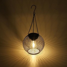 Solar Lanterns Outdoor, 2 Pack Brighter Metal Solar Hanging Lanterns, IP65 Waterproof Solar Lights Outdoor, Gardening Gifts & Decor for Garden Yard Patio Pathway solar powered light:_1 PCS