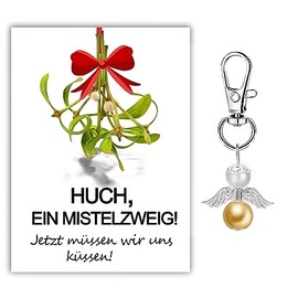 MKISHINE Christmas Card MISTELZWEIG Postcard Christmas Funny Saying