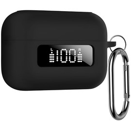 Geiomoo Silicone Case for TOZO NC3, Soft Flexible Scratch Resistant Protective Cover with Carabiner (Black)