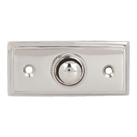 Wired Brass Doorbell Chime Push Button in Polished Nickel Finish Vintage Decorative Door Bell with Easy Installation, 2 9/16" X 1 3/16"
