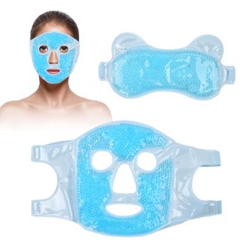 Cooling Gel Face Mask Beauty Reusable, Cooling Mask Face with Velcro Fastening, Ice Eye Mask, Hot Mask, Sleep Mask, Ice Mask for Dark Circles Removal/Reduces Swelling/Skin Care