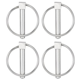 sourcing map 4Pcs 0.31" x 1.65" Tractor Pins 304 Stainless Steel Linch Pin Assortment Kit with Ring for Trailers, Farm Tractors, Trucks, Lawn Mowers, Silver