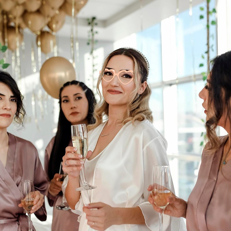 Rumyve 23 Pcs Rose Gold Wedding Engagement Bachelorette Party Photobooth
