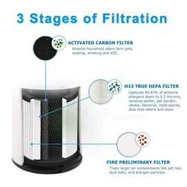 Flintar LV-H135 Replacement Filter, Compatible with LEVOIT LV-H135 Air Purifier, 3-in-1 H13 Grade Filtration and Activated Carbon Filter, LV-H135-RF, 1-Unit