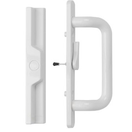Center Latch Handle Set for Sliding Patio Doors Repair - Smooth Secure Grip | Corrosion-Resistant | Patio Glass Door Handle Replacement, Right-Handed Orientation - Center Latch (White)