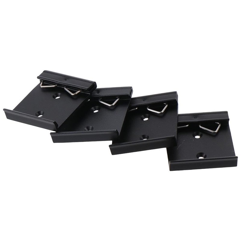 Fudeshe Universal-DIN-Schienen-Montageclip, Schienenclip, Aluminium-Solid-State-Relaisklemmen, Aluminiumlegierung, schwarz, 4 Stück