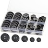 100 Pcs Black Resin Sewing Buttons, 4-Hole Craft Suit Coat